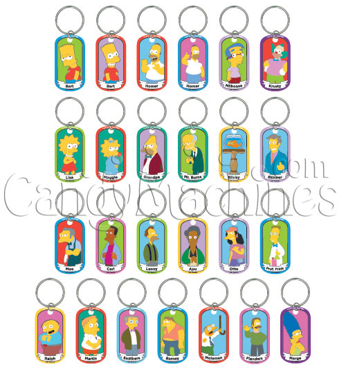 Buy The Simpsons Dog Tag Key Chains Bulk Vending Toys Vending Machine