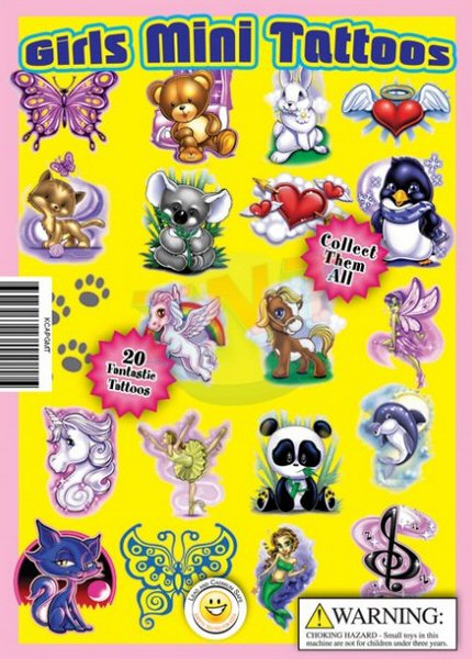 Now Selling Girls Mini Tattoos Vending Capsules!