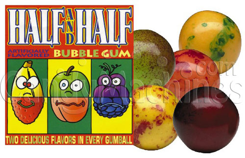 Half & Half Fruits Gumballs Available Now!