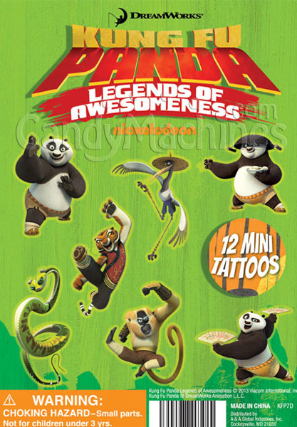 Kung Fu Panda Mini Tattoos Vending Capsules For Sale!