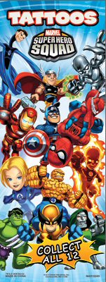 Marvel Super Hero Squad Vending Tattoos For Sale!