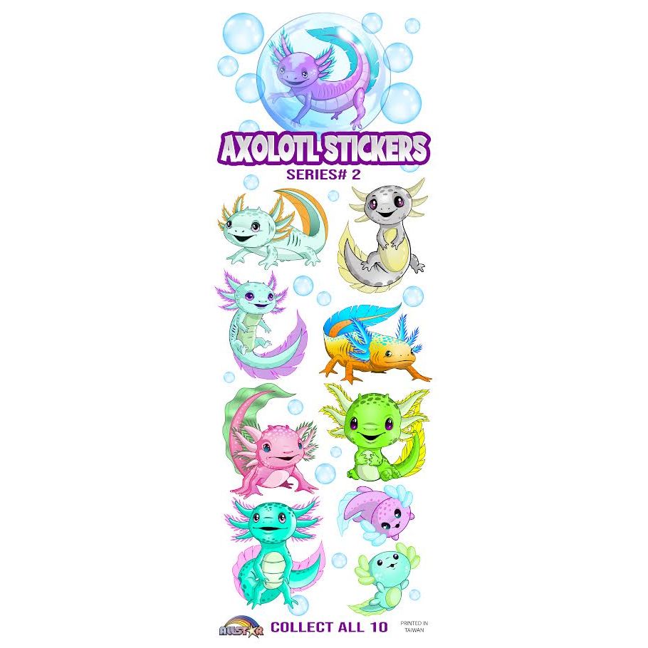 Axolotl Salamander Stickers #2 (300 ct)