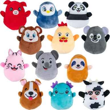 Round Animal Plush 3.5in Asst (12pcs)
