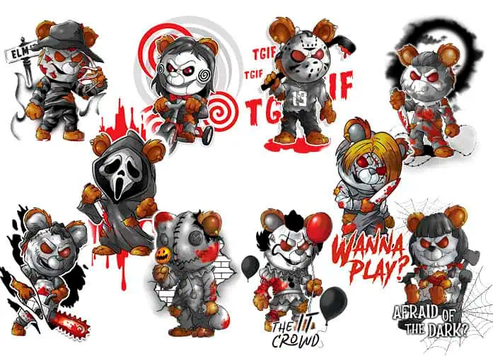 Deady Bears Temporary Tattoos (300 ct)