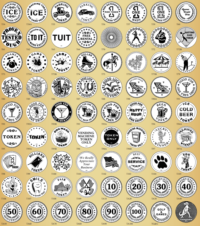 Vending Machine Tokens (Custom option) 1000 ct