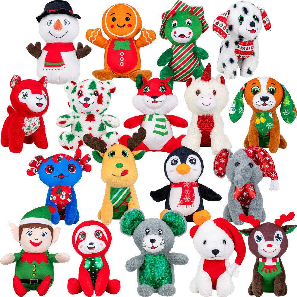 Small Medium Christmas Plush Mix #6 (108 ct) 8in-9in
