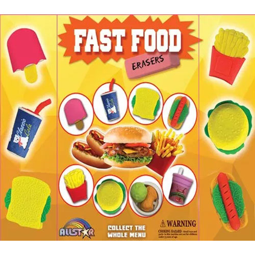 Fast Food Erasers Vending Capsules (1 inch)
