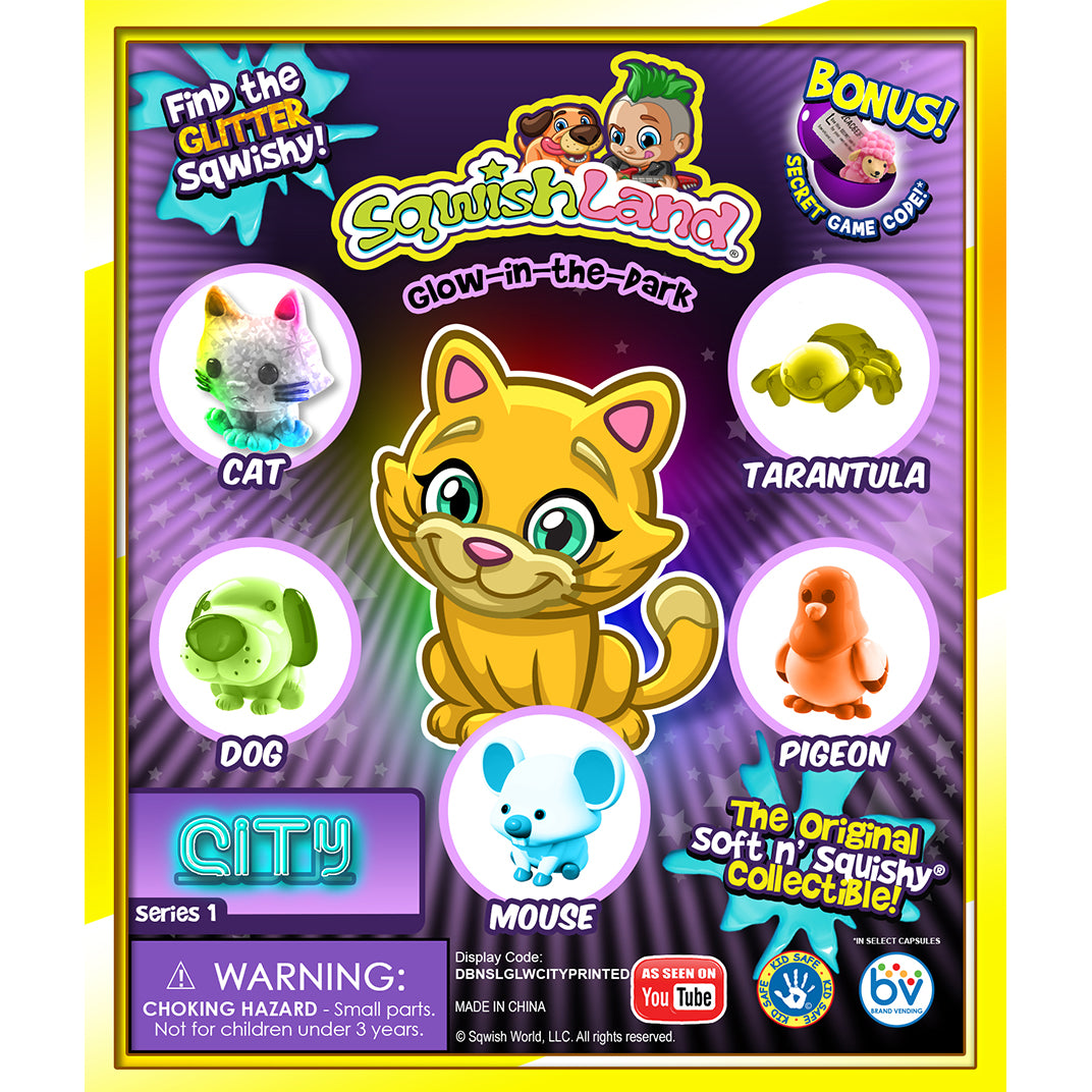 Glow in the Dark Sqwishland City Vending Capsules, 1-inch (250 ct)