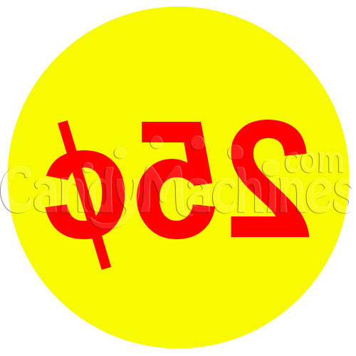 25 Cent Coin Vending Machine Decal Inside