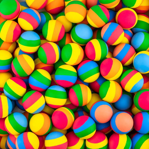 4 Color Rainbow 32mm Super Bouncy Balls (100 ct)