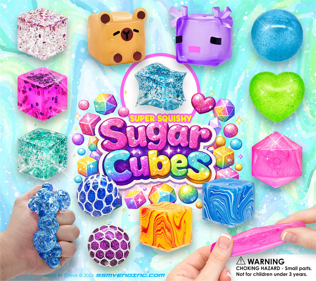 Sugar Cubes Vending Capsules (2-inch) 250 ct