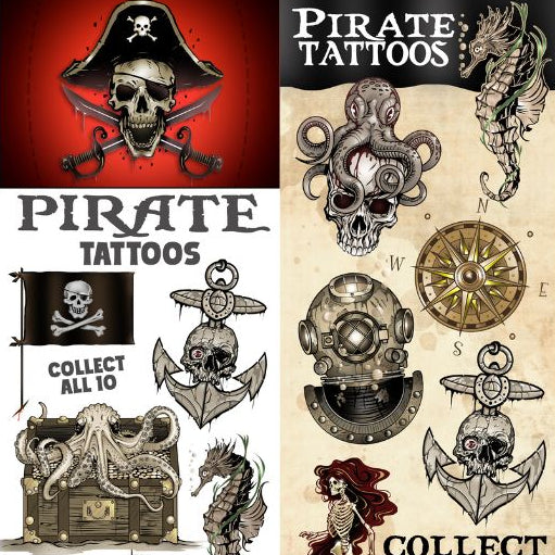 Pirate Tattoos Temporary Vending Tattoos (300 ct)