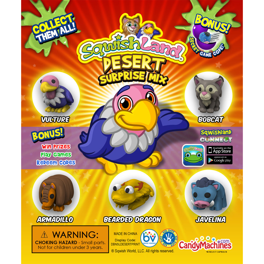 Sqwishland Desert Vending Capsules, 1-inch (250 ct)