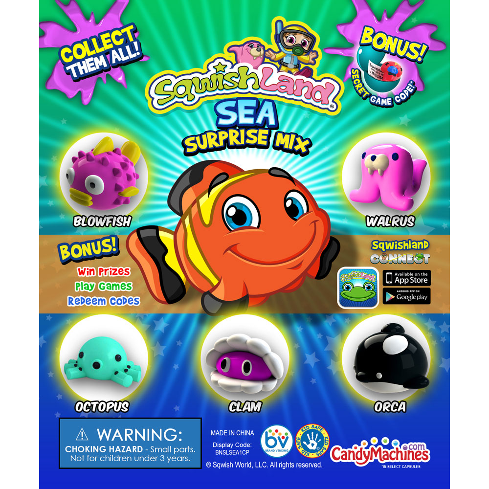 Sqwishland Seamania Vending Capsules, 1-inch (250 ct)
