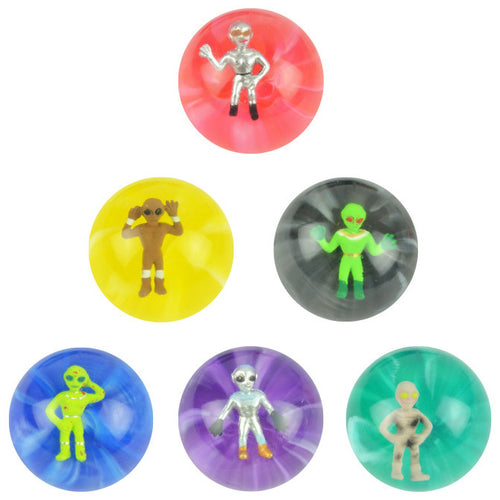 Alien 3D 45mm High Bouncy Balls (12 ct)