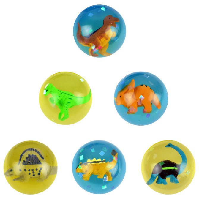 Dino 3-D 45mm High Bounce Balls - 12ct