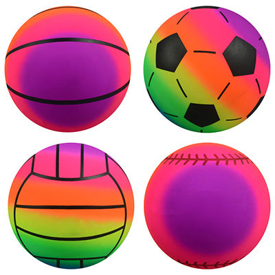 Sports 6 inch Rainbow Inflatable Vinyl Balls (100 ct)