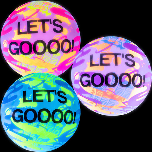 6 Inch Neon Space Balls w/LET'S GOOOO! Logo (3 Colors) (100 pct)