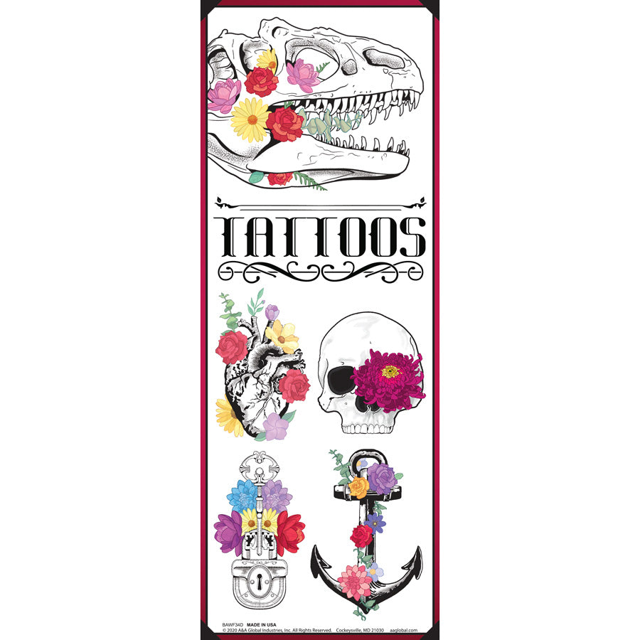 Floral Flash Tattoos Vending Tattoos (300 ct)
