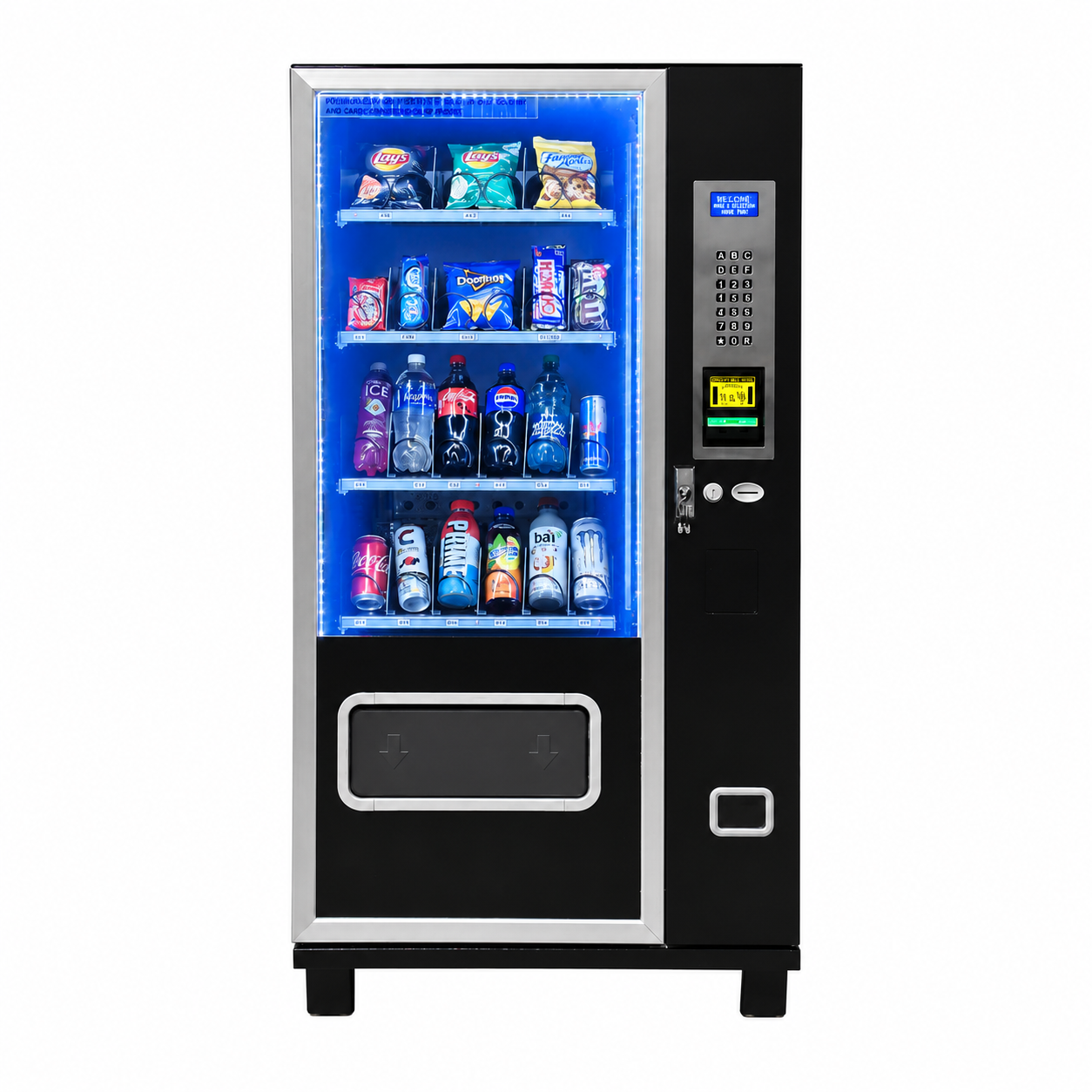 Small Glass Front Slim Snack and Soda Vending Machine