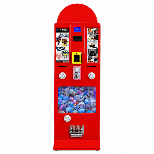 Electronic Sticker/Tattoo and Capsule Vending Machine (Red)