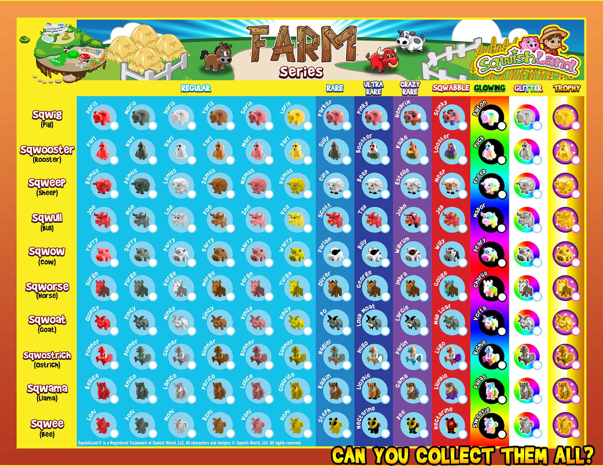 Sqwishland Farm Vending Capsules (1-inch) 250 ct