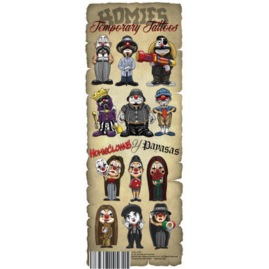 Homies® Clown Tattoos in Folders (300pcs)