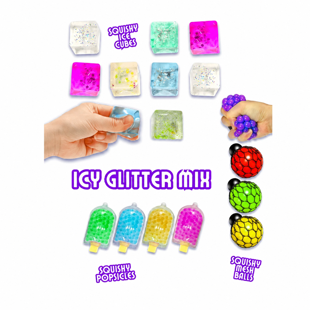 Icy Glitter Vending Capsules (2-inch) 250 ct