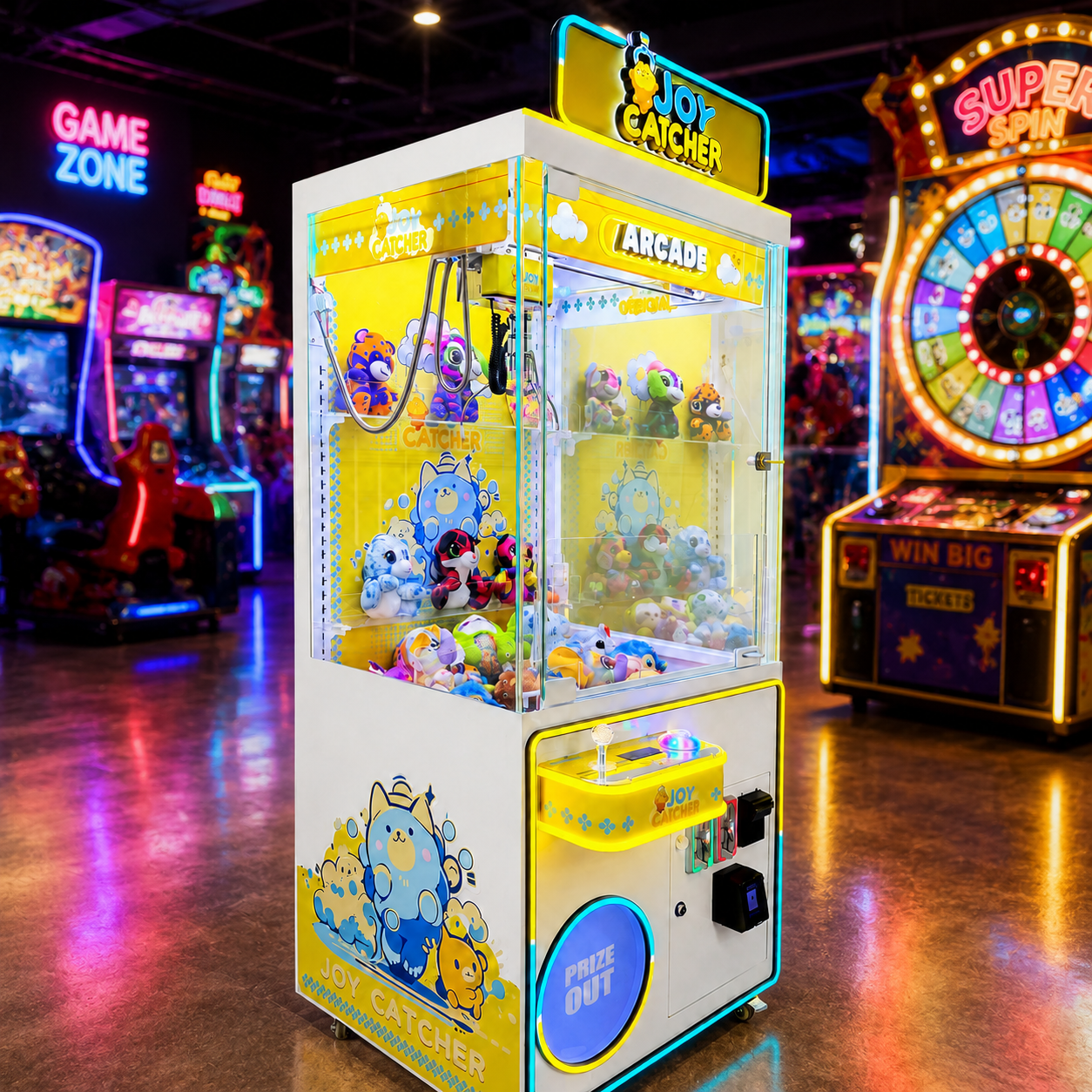Yellow Joy Catcher 31-inch Claw Machine