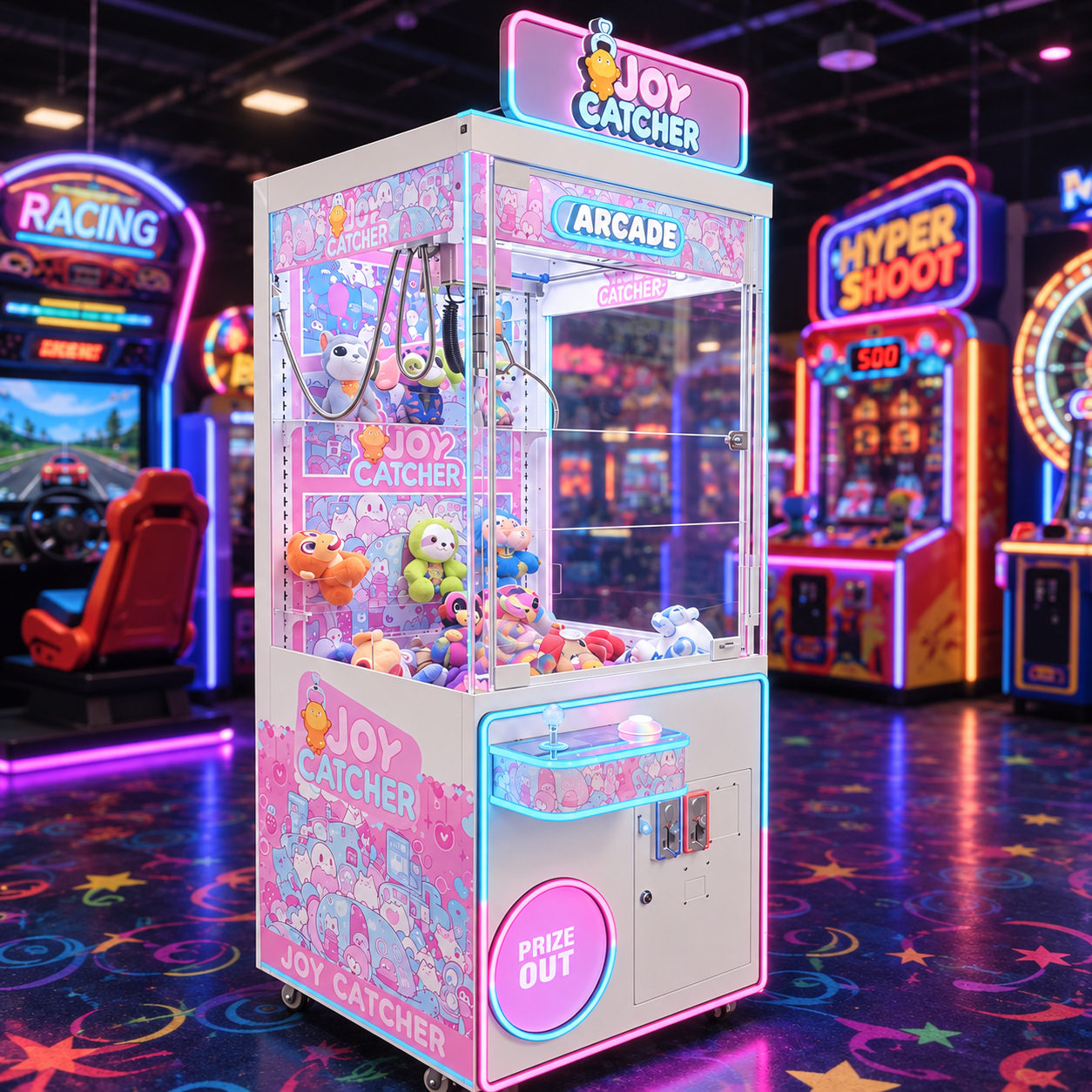 Pink Joy Catcher 31-inch Claw Machine – CandyMachines.com