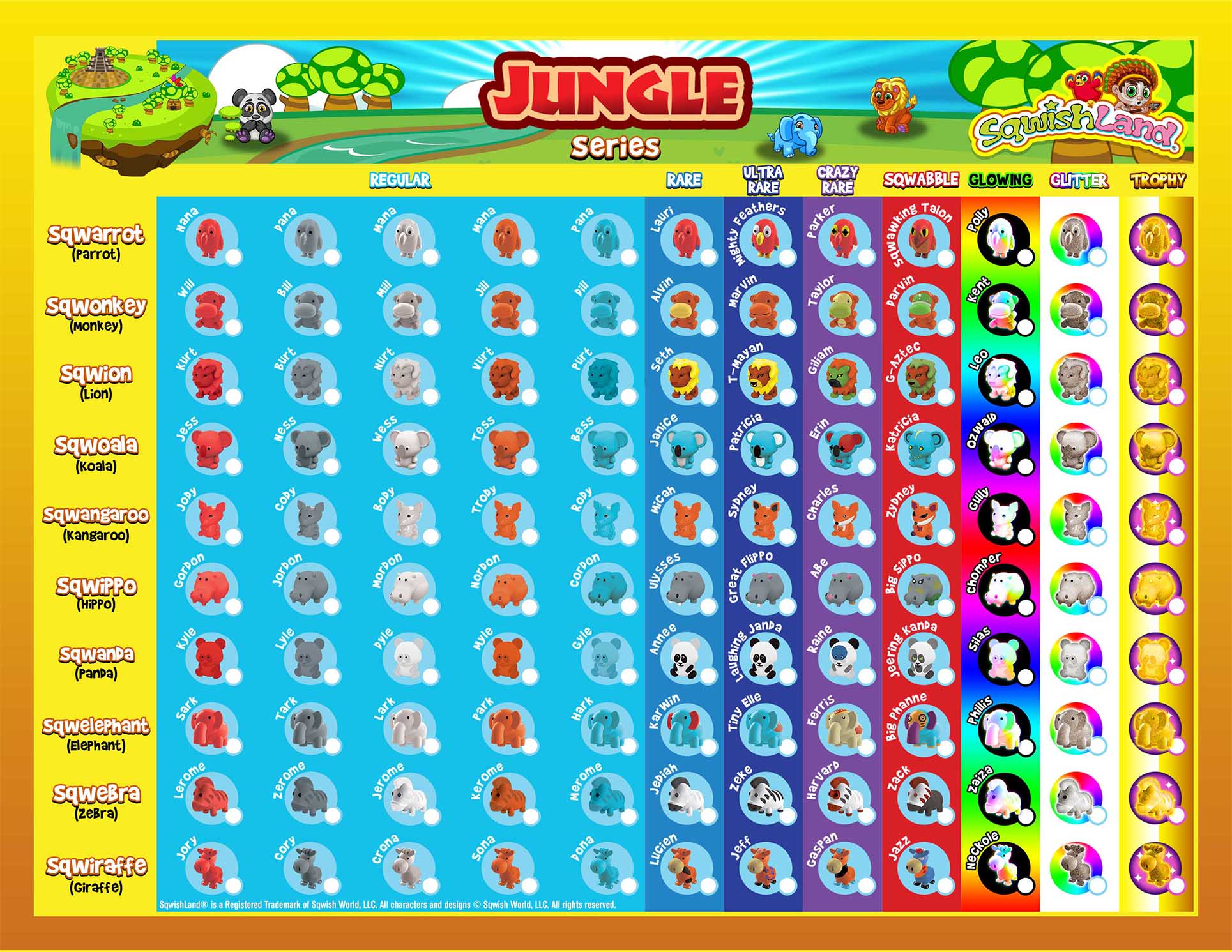 Sqwishland Glow In The Dark Jungle 1 Inch (250 Ct)