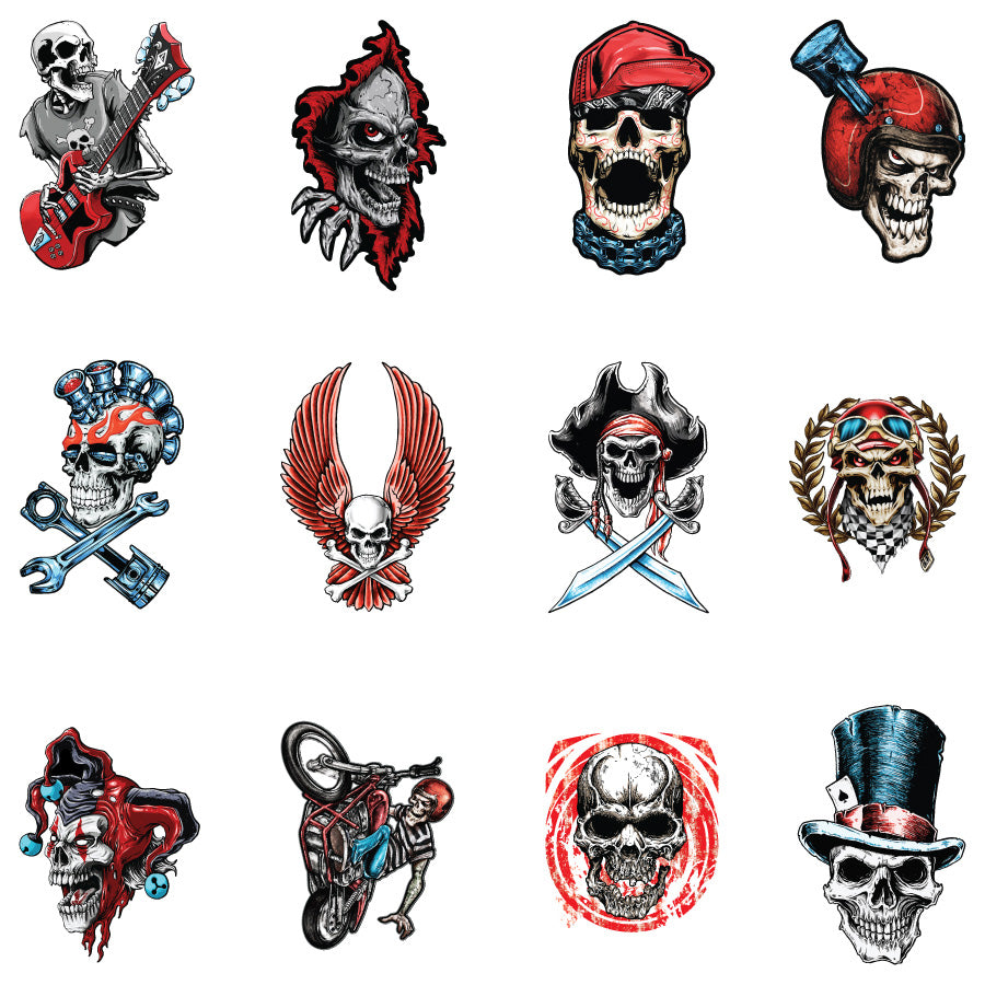 Boneyard Skull Temporary Tattoos (300 ct)