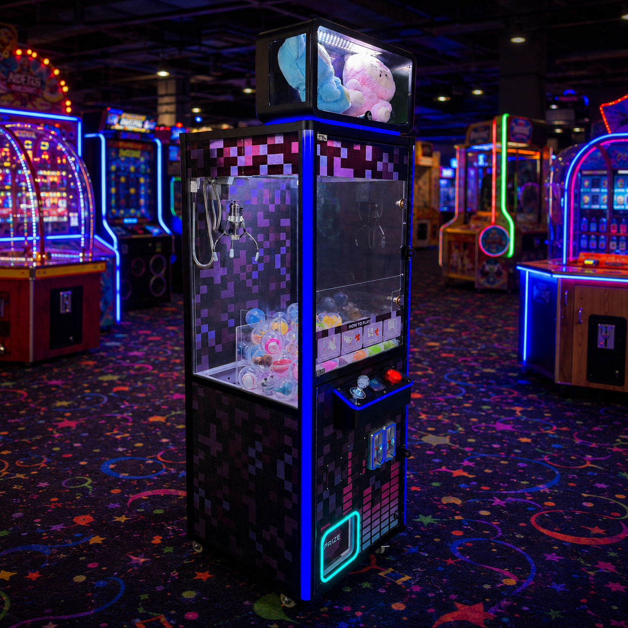 8 Bit Black Mega Treasure Crane Machine (22-inch)