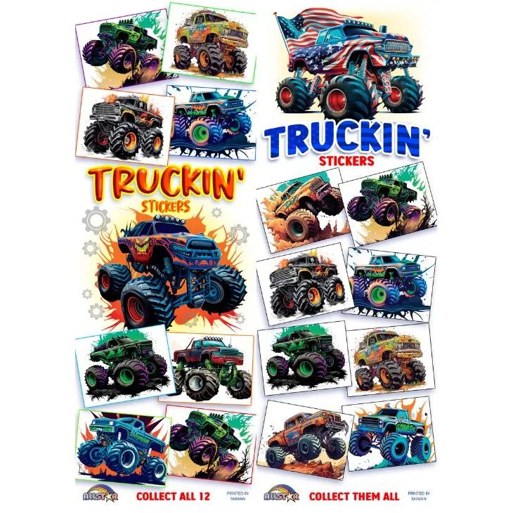 Monster Truckin' Vending Stickers (300 ct)