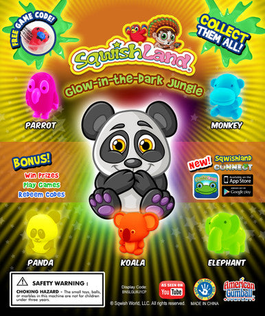 Sqwishland Glow In The Dark Jungle 1 Inch (250 Ct)