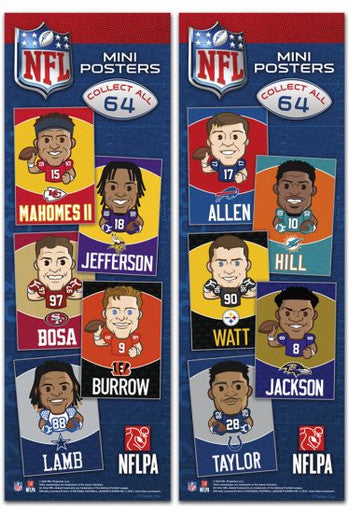 NFL Mini Posters Vending (NOT stickers)  (288ct)