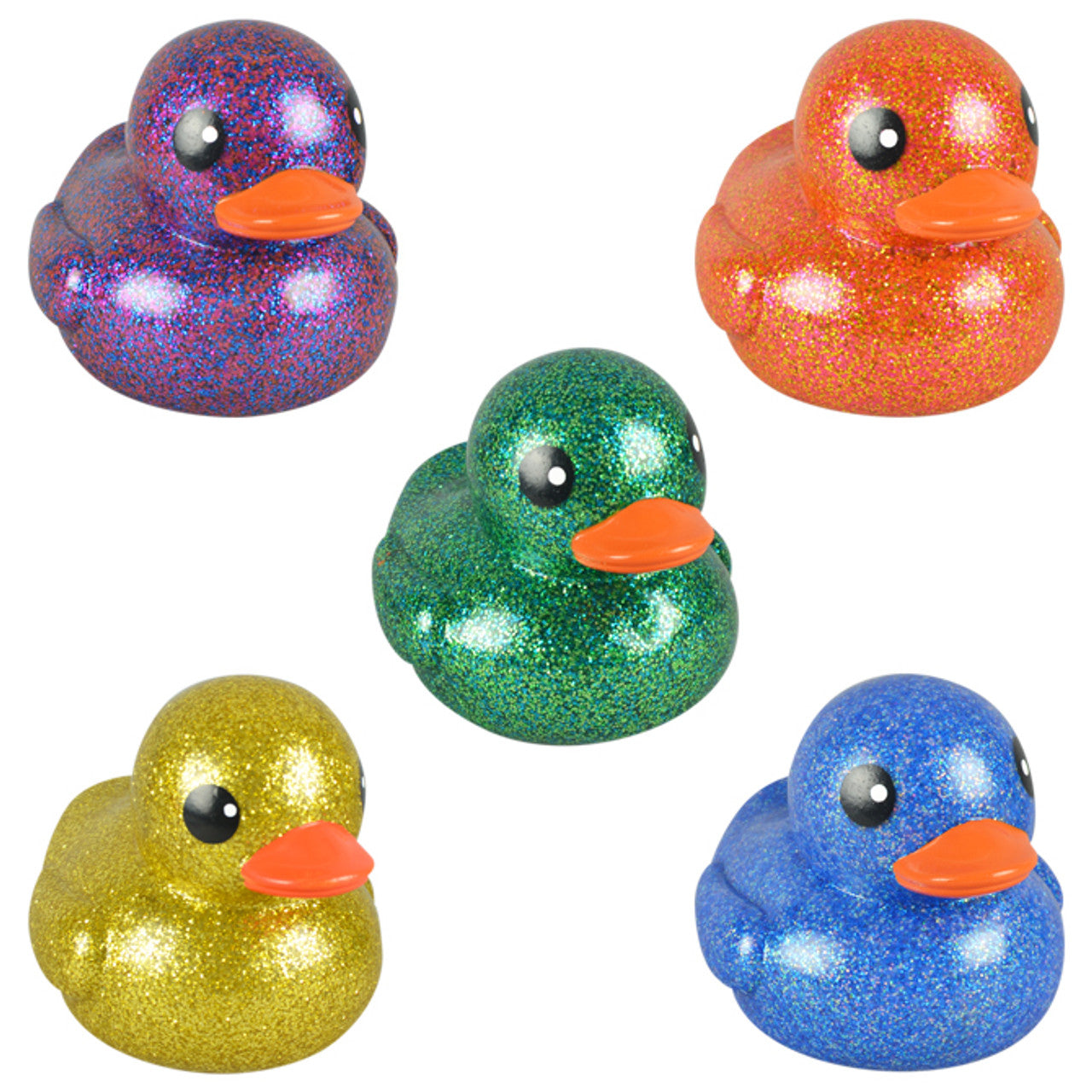 Glittery Rubber Ducks 2-inch Generic (50 pcs)