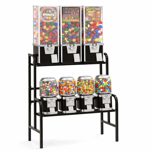7 Machine Vending Rack - Rhino Classic + Super Pro (Black)