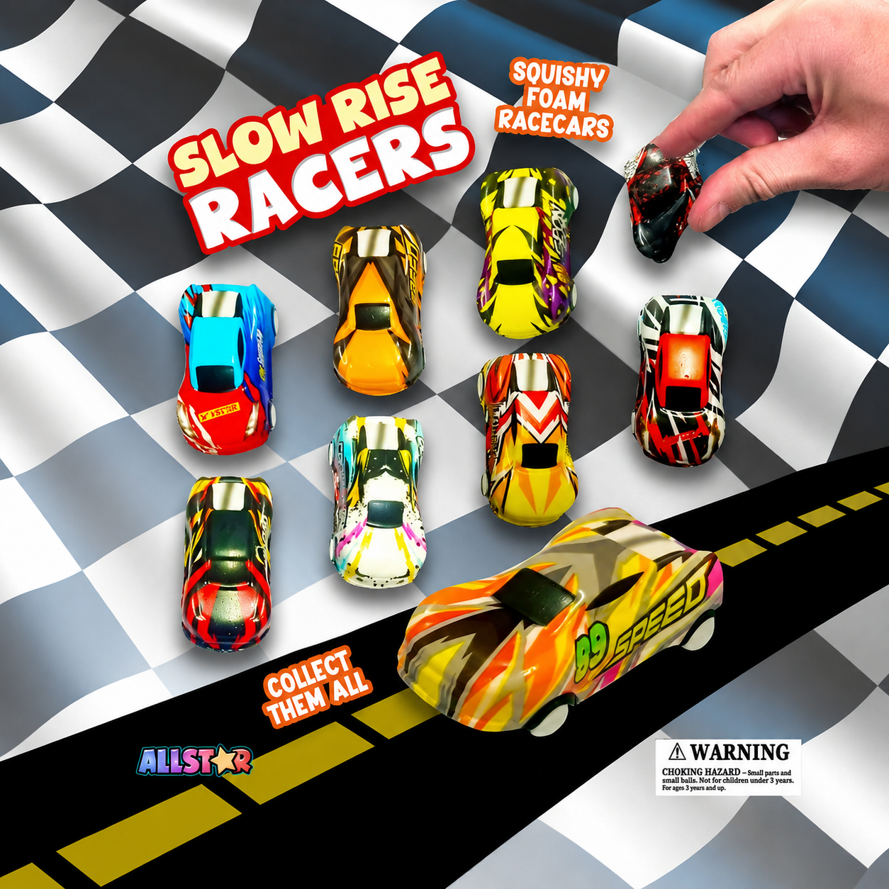 Slow Rise Foam Cars Vending Capsules (2-inch) 250 ct
