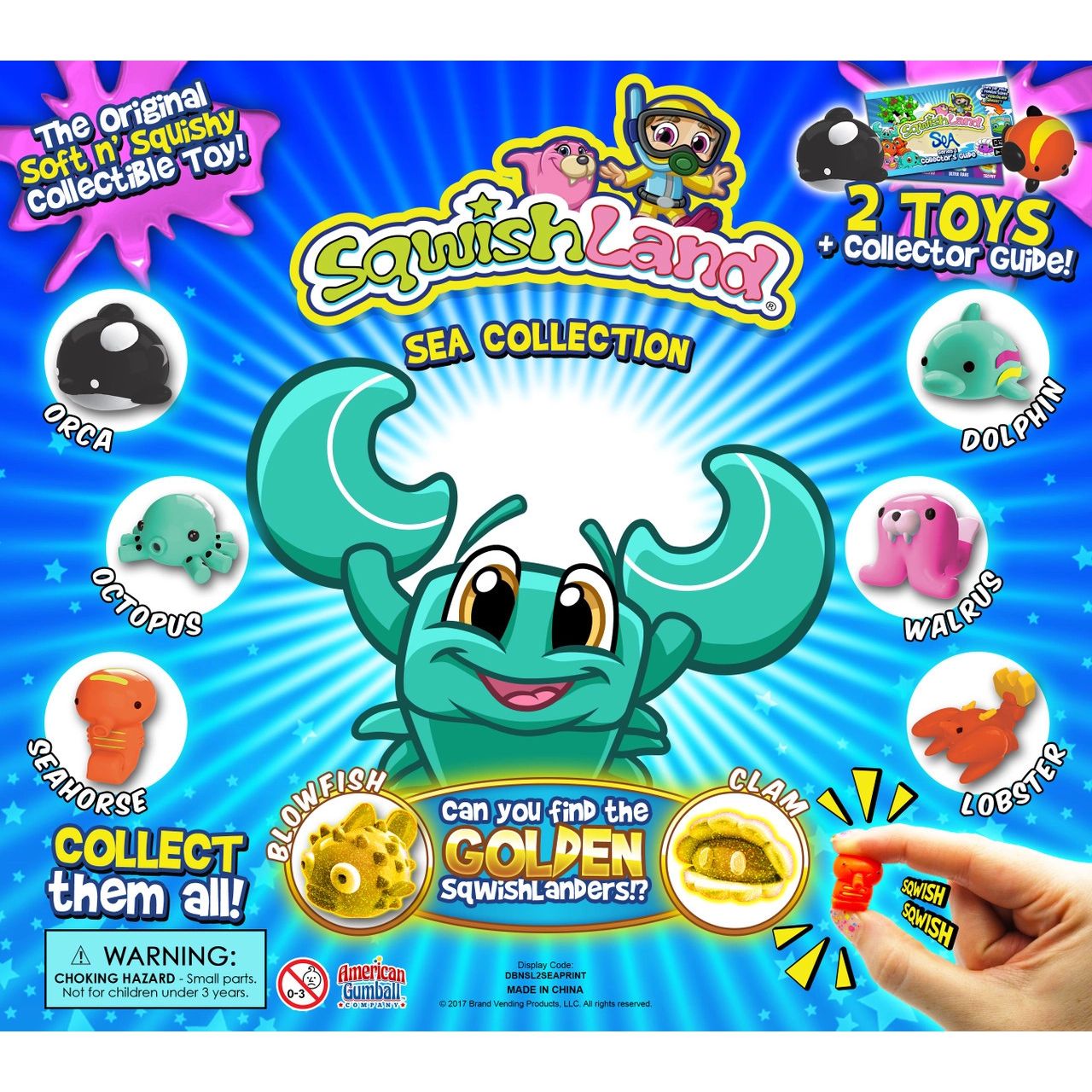 Sqwishland Sea 2-inch Surprise Toy Capsules (250 ct)
