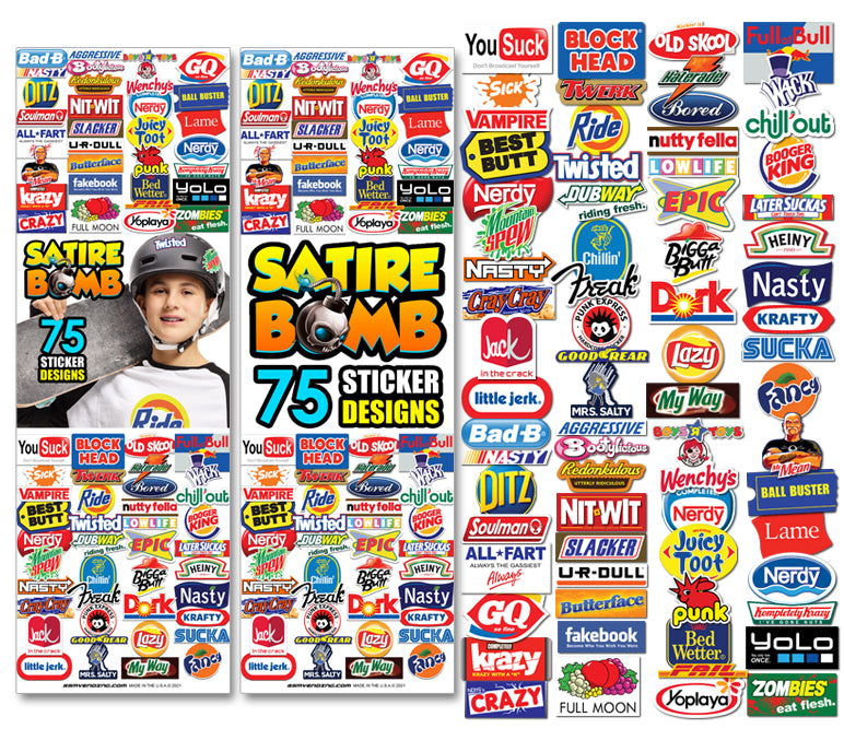 Satire Bomb Vending Stickers (300 ct)