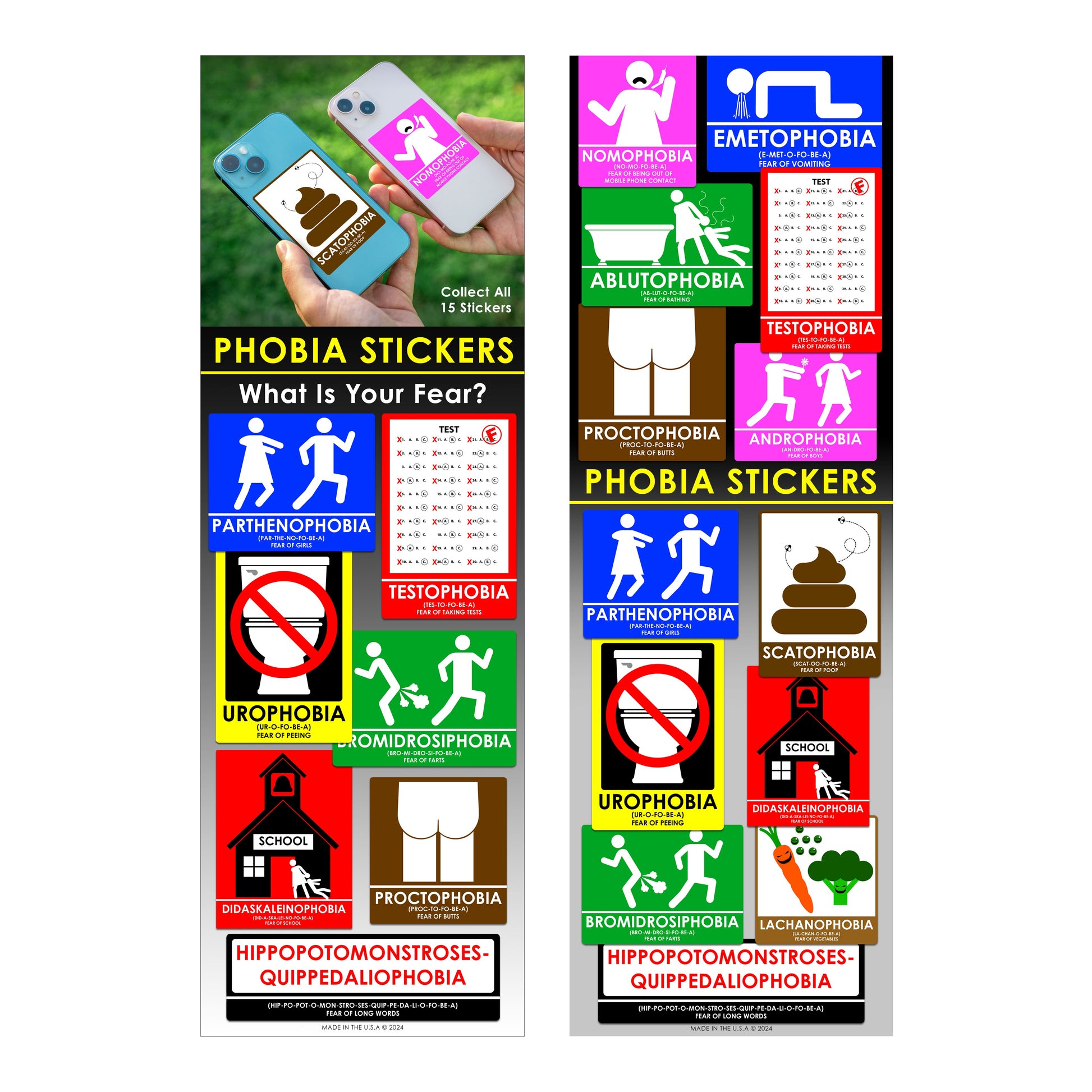 Phobia Vending Stickers (300 ct)