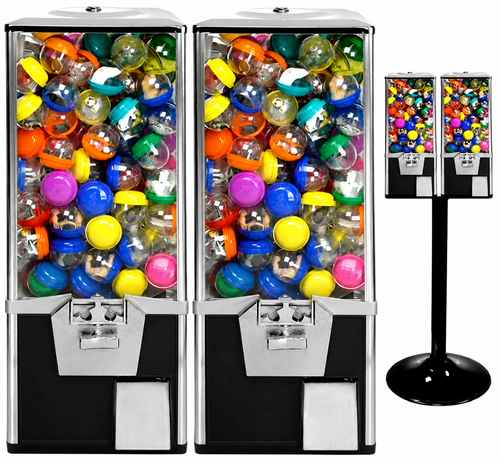 Super Pro 2 Double Head Toy Vending Machine with Stand - Black without Cashbox