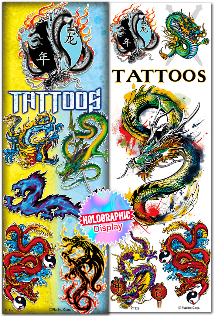 Year of the Dragon Series 2 Temporary Vending Tattoos (300 ct)