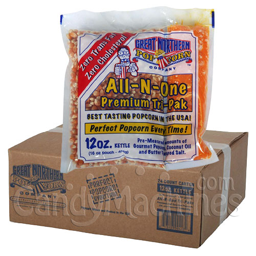12 Oz. All-N-One Premium Tri-Pak Portion Popcorn - 24 Pack