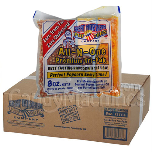 8 Oz. All-N-One Premium Tri-Pak Portion Popcorn - 24 Pack