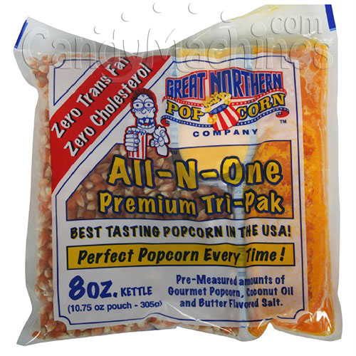 8 Oz All-N-One Premium Tri-Pak Portion Popcorn - 5 Pack