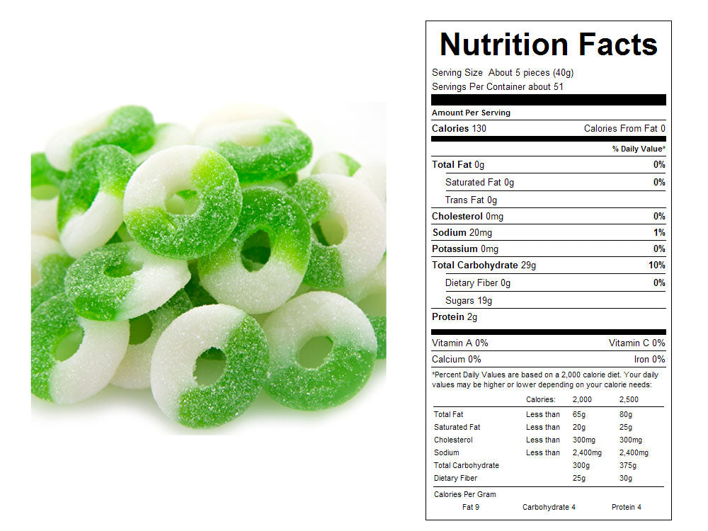 Apple Gummy Rings Bulk Candy 18 lbs