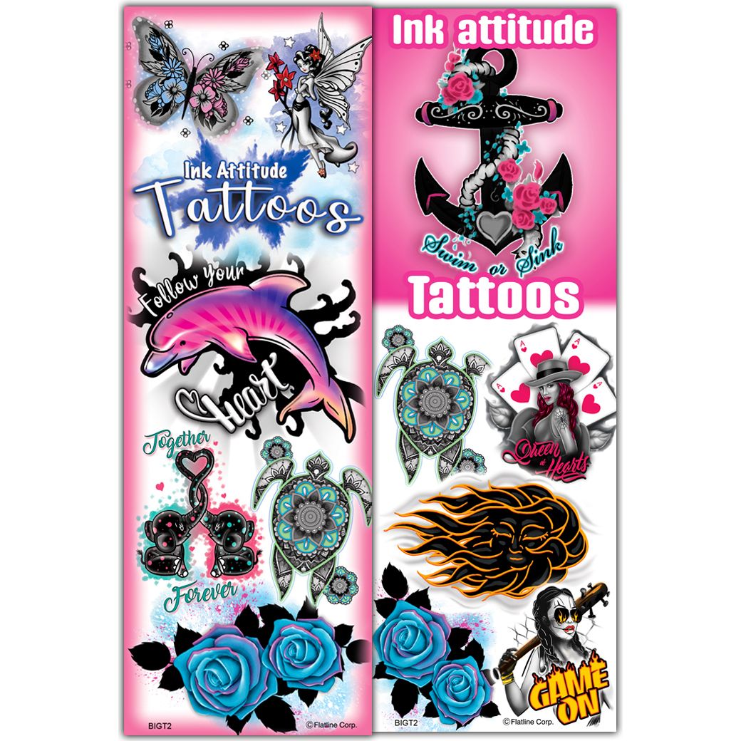 Black Ink #2 Temporary Tattoos (300 ct)