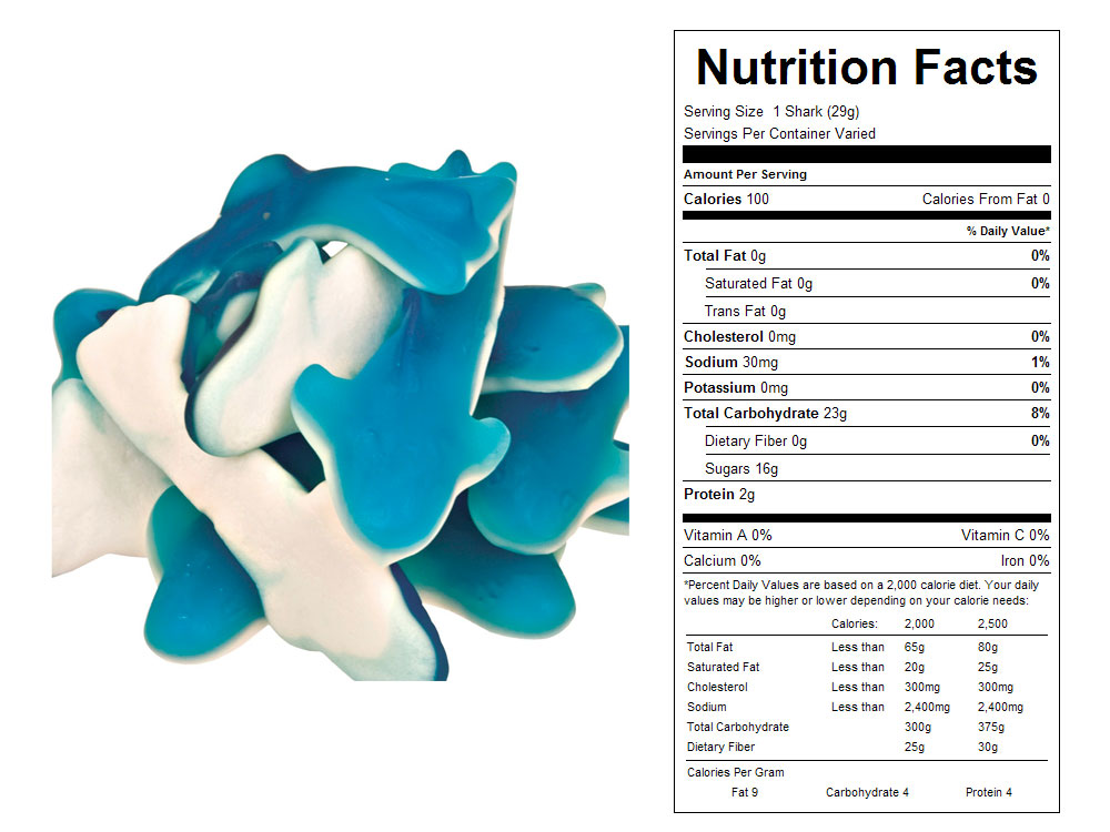 Blue Gummy Sharks Bulk Candy